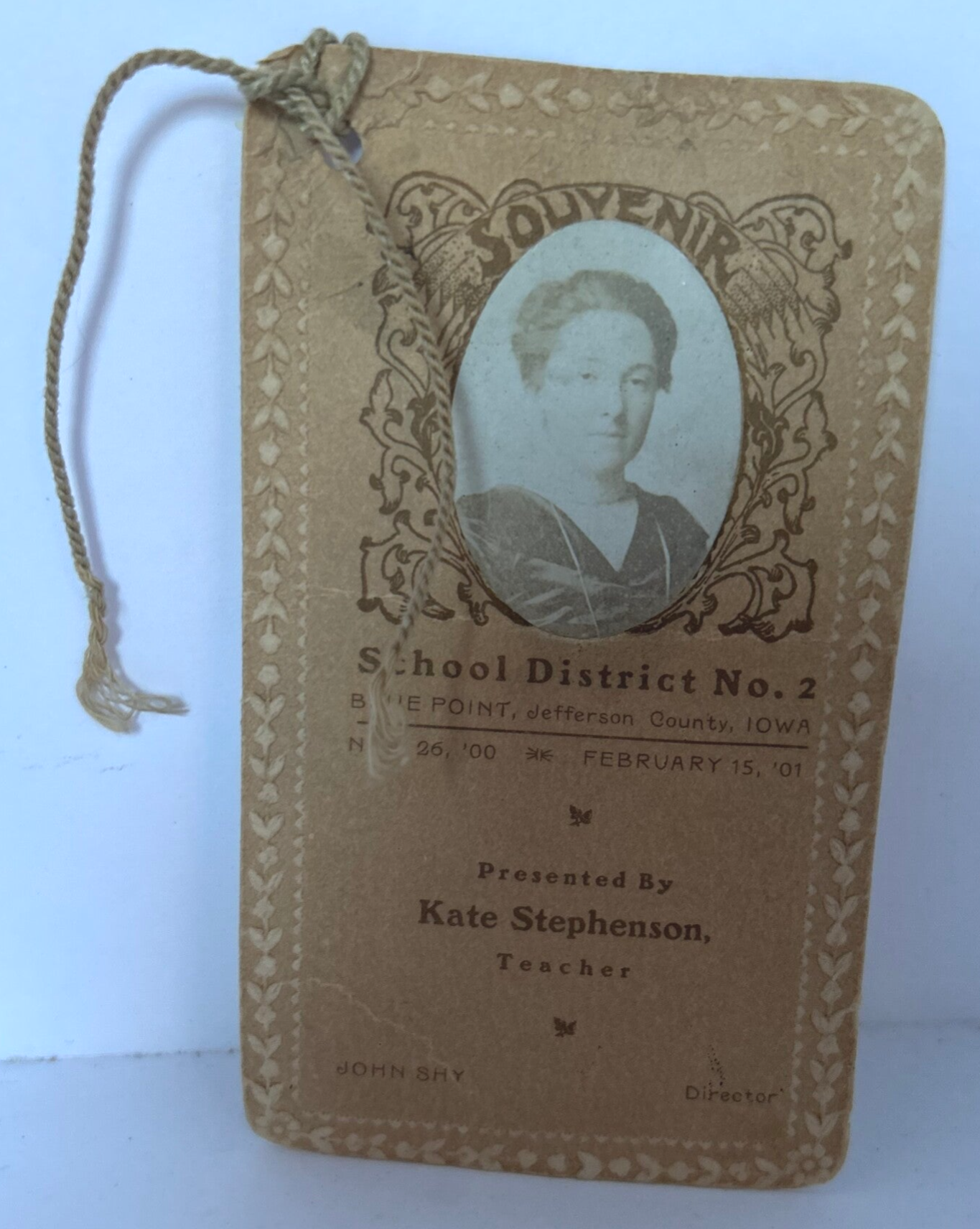 1900s Vintage Souvenir Photo – School Teacher, Stephenson, Jefferson County, IA | Historic Collectible