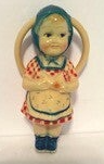 Mid-Century Celluloid Rattle – Vintage Girl Baby Toy Collectible