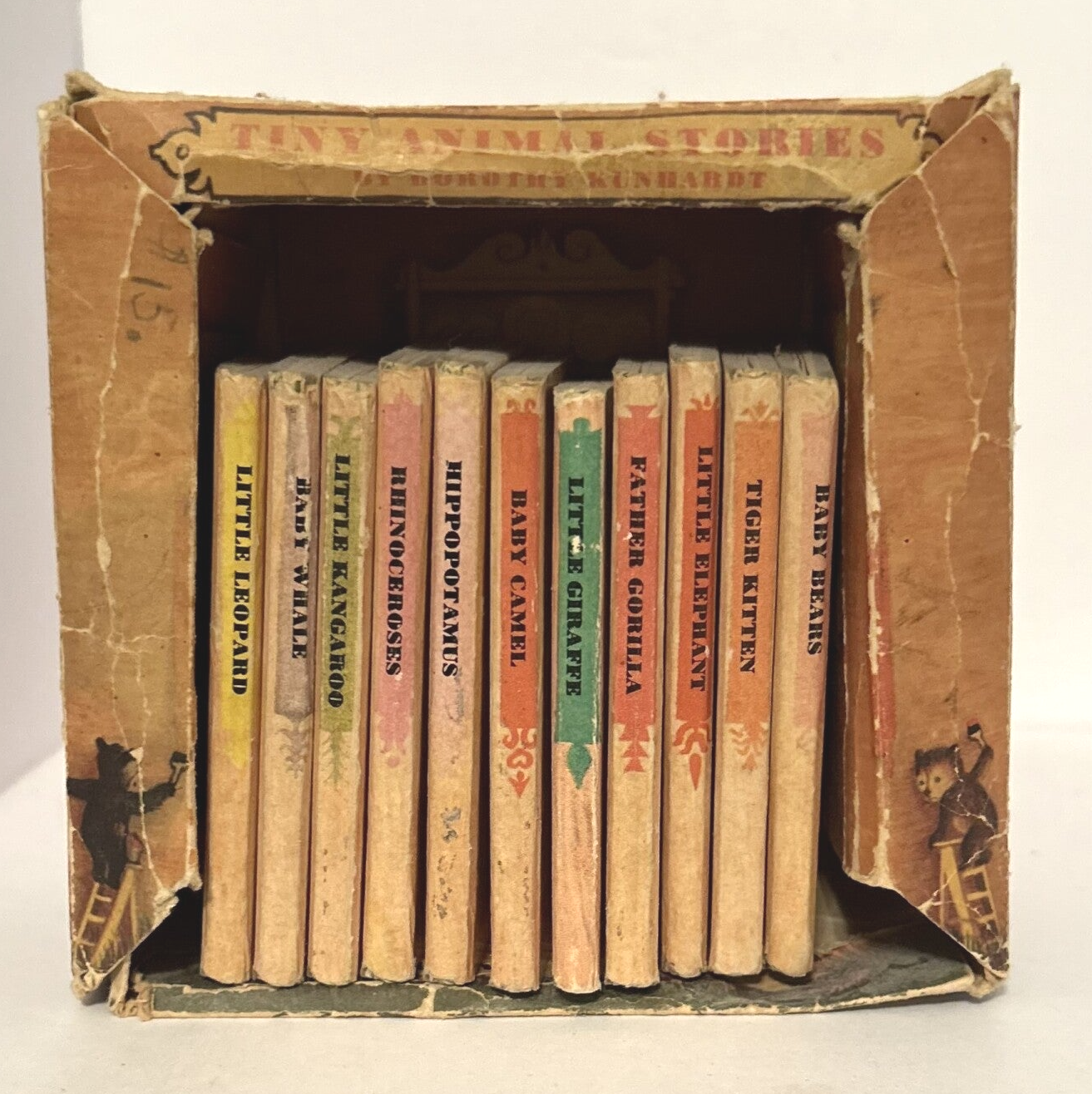 1948 Tiny Animal Book Set of 12 by Dorothy Kunhardt – Vintage Children’s Collectible Book Series