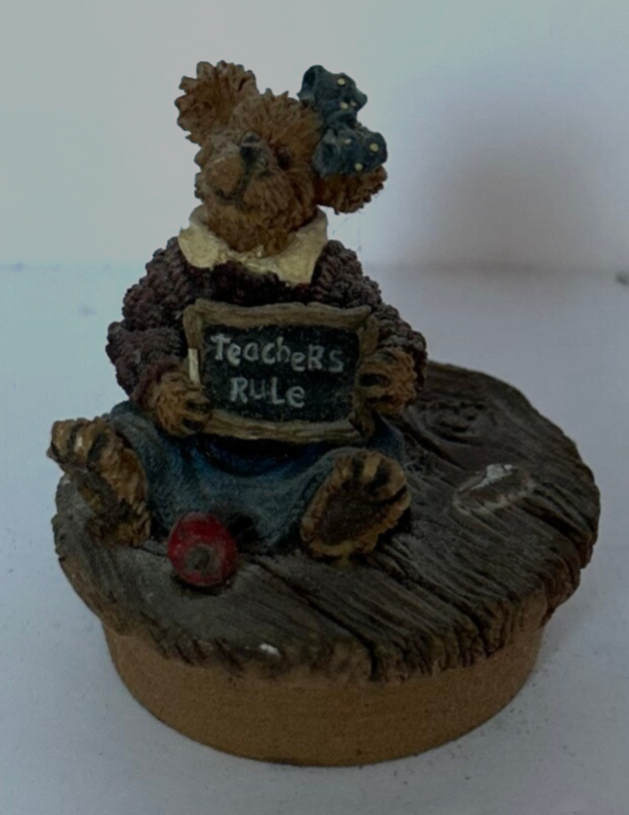 Boyds Bears 2.25" Teacher’s Rule Candle Topper | Collectible Miniature Figurine