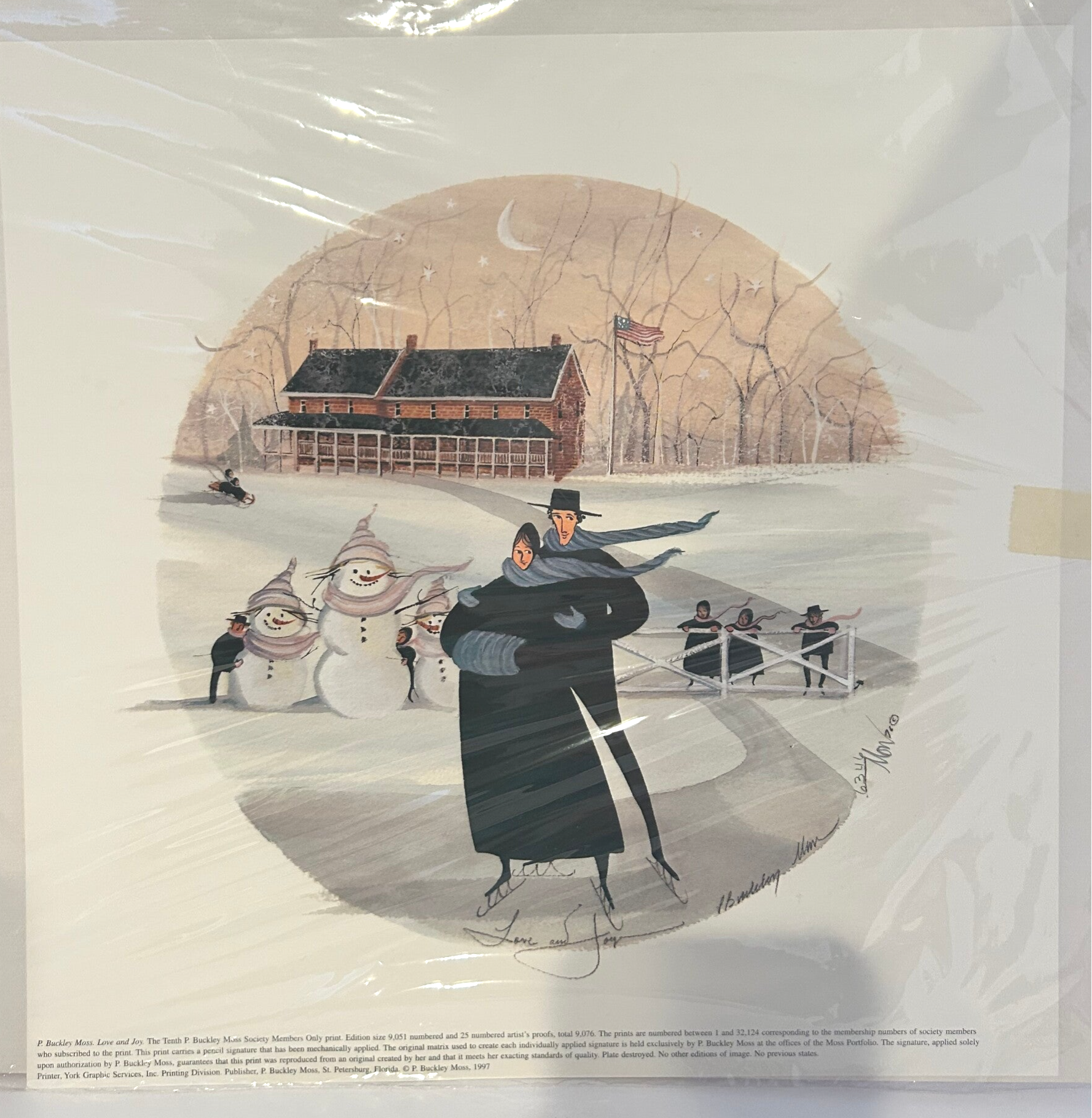 1996 P. Buckley Moss – "Love & Joy" Members Only Print #6346/32,124 | Limited Edition Artwork