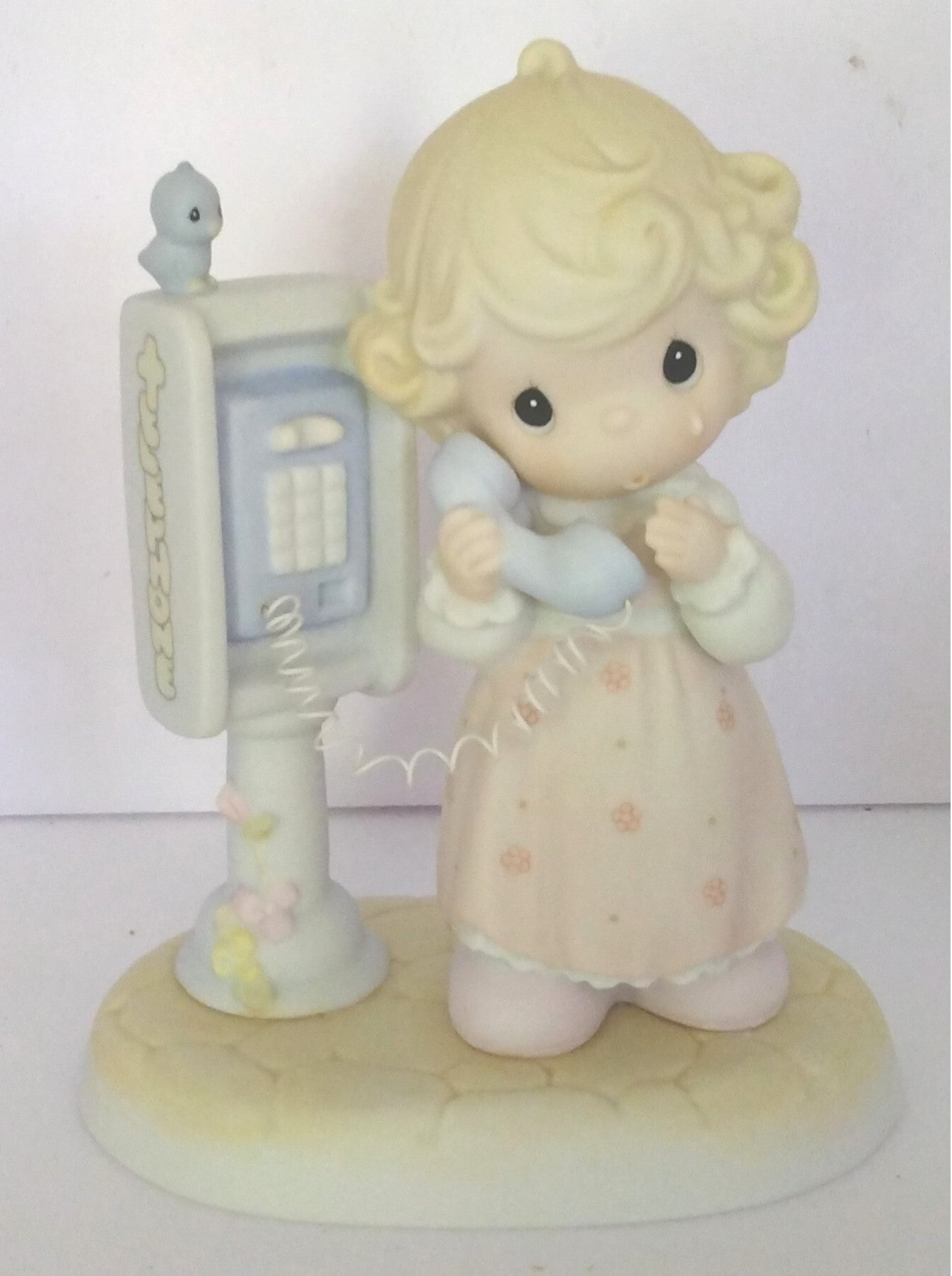 Precious Moments “Lord, Please Don’t Put Me On Hold” Figurine in Original Box – Vintage Faith & Humor Collectible