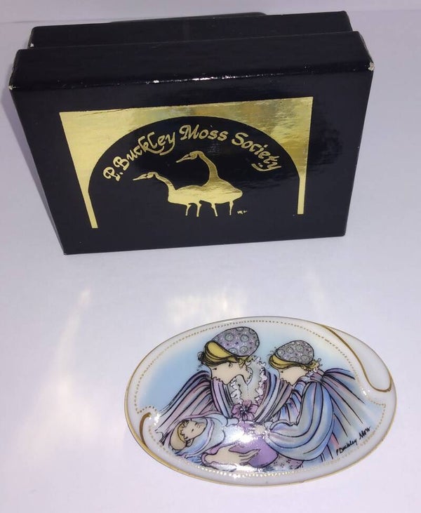 P. Buckley Moss Mother & Baby 1990 Membership Society Pin