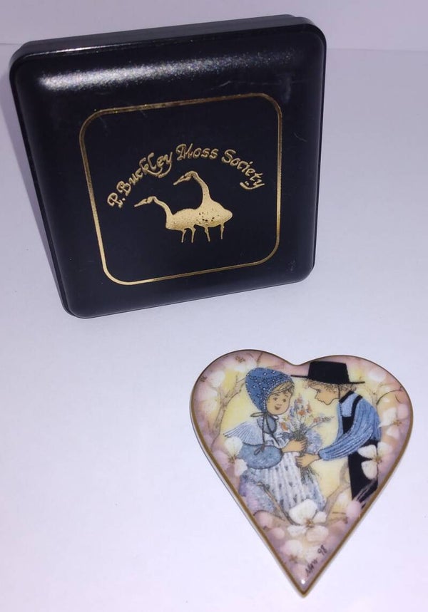 P. Buckley Moss Apple Blossom Love Society Pin