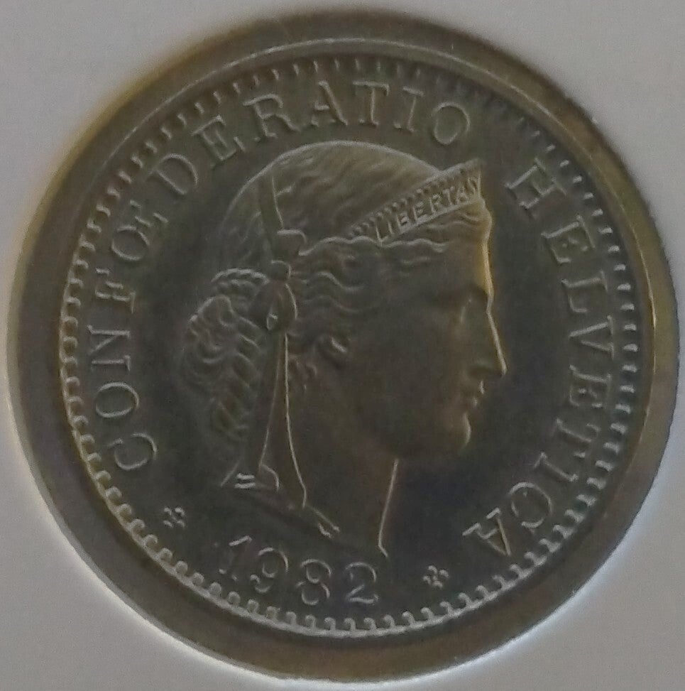 1982 Swiss 20 Rappen Coin