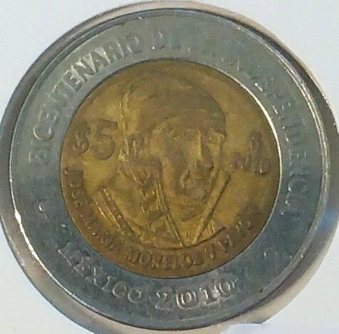 2010 Mexico 5 Peso Coin