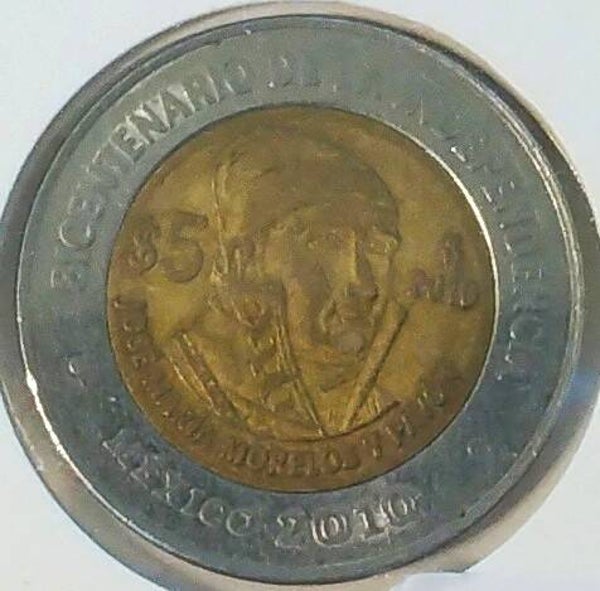 2010 Mexico 5 Peso Coin