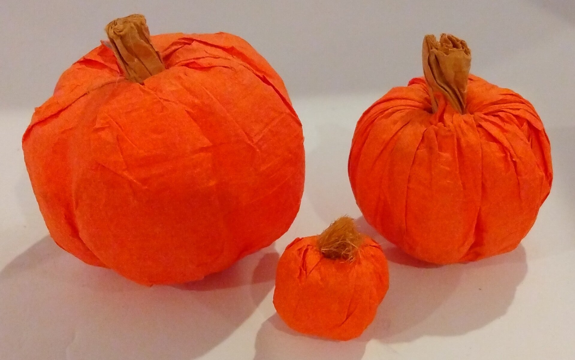 Miniature Decorative Paper Mache Pumpkins – Set of 3 Sizes3.5