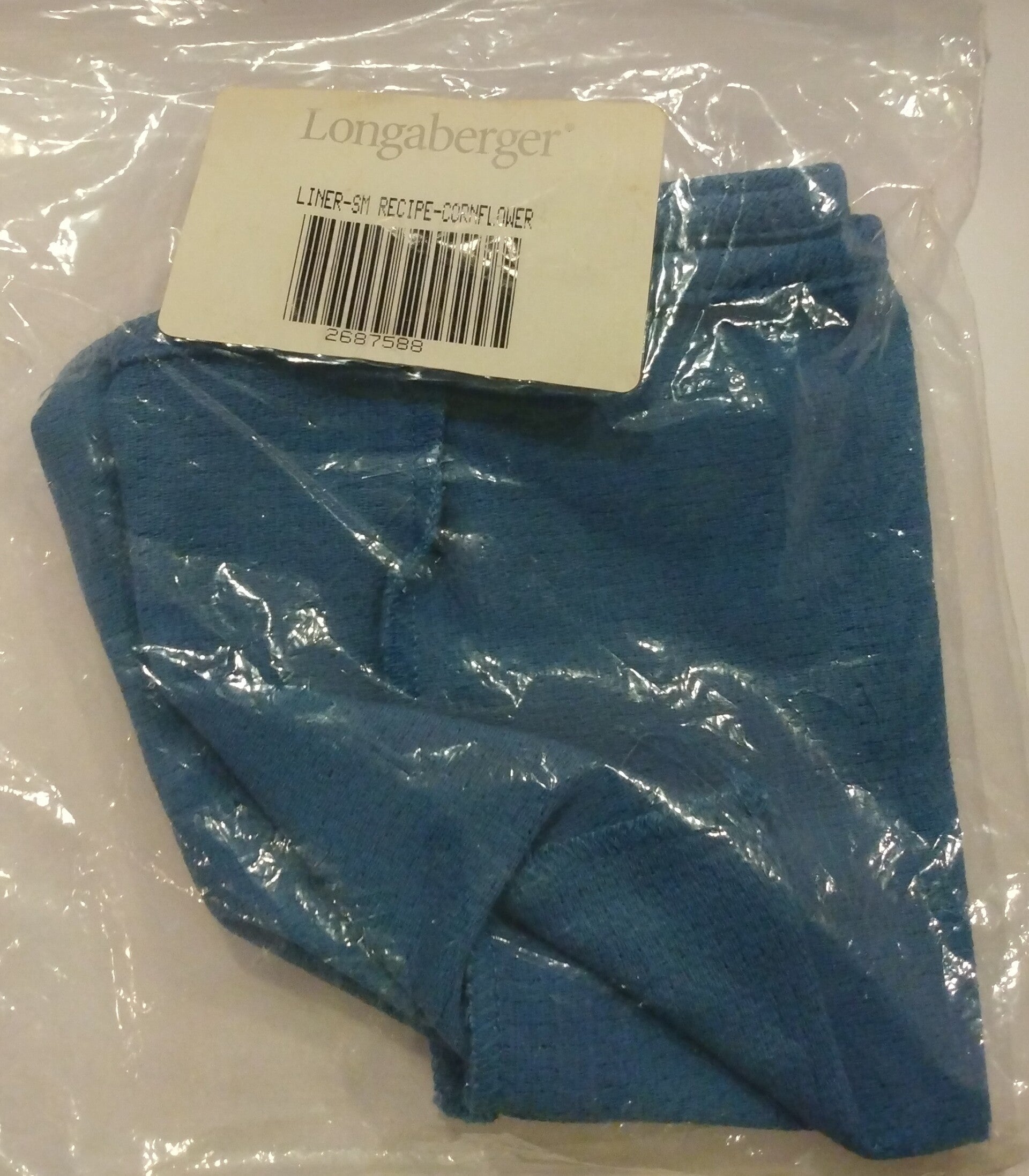 Longaberger Small Recipe Basket Liner – Cornflower – Handwoven Basket Accessory & Collectible Liner