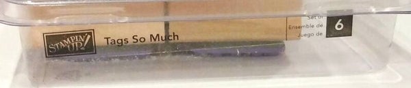 Stampin’ Up! “Tags So Much” Wooden Stamp Set of 6 – Retired Rubber Tag Stamps for Cardmaking & Gift Projects