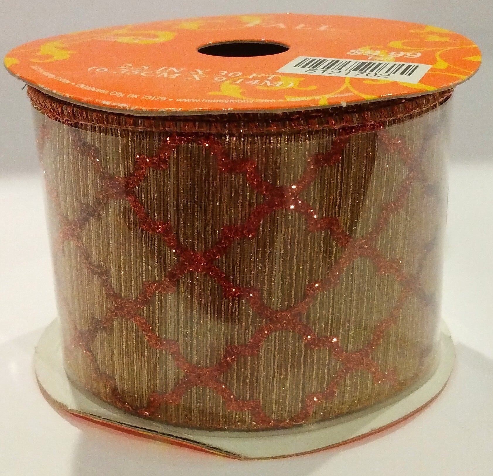 Fall Diamond Pattern Ribbon 2½" x 30' – Wired Edge | Seasonal Craft & DIY Ribbon