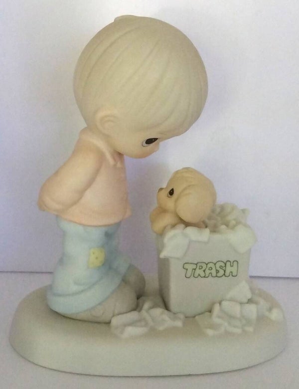 1988 Precious Moments “You Just Can’t Chuck A Good Friendship” Members Only Figurine with Original Box | Enesco Collectible