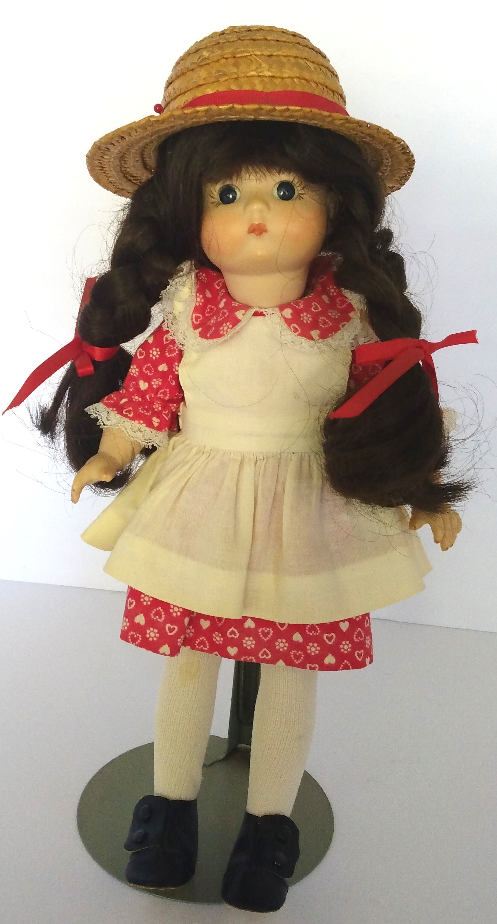 Vintage 12" German Porcelain Doll with Stand | Germany 310 A.O.M. Marked Collectible