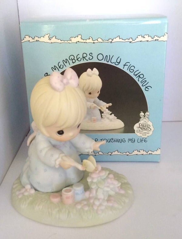 Precious Moments 1988 Members Only Figurine “God Bless You For Touching My Life” | Limited Edition Collectible by Samuel J. Butcher