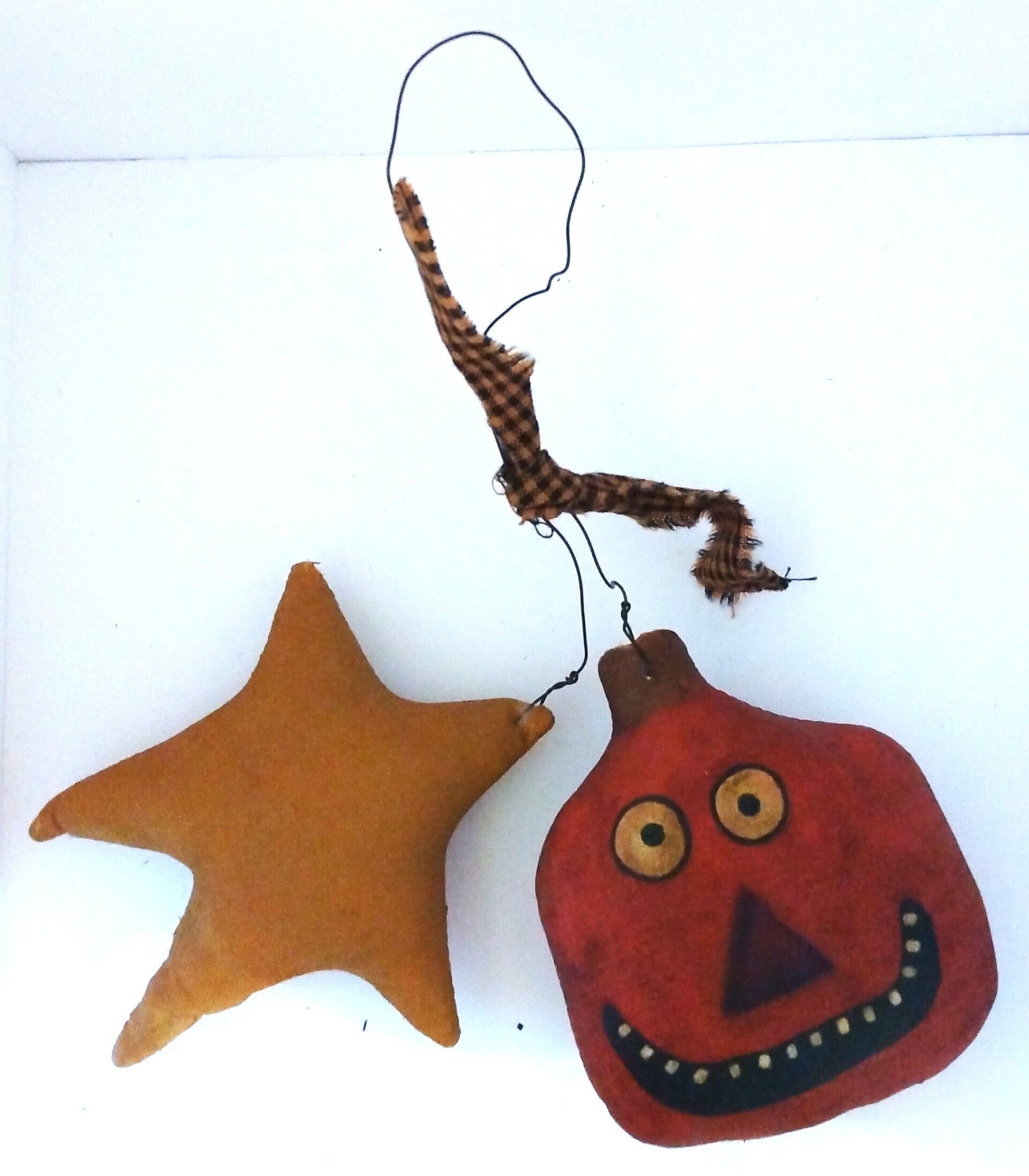Halloween Primitive Jack O' Lantern and Star Hanging Ornament | Spooky Seasonal Décor