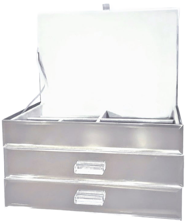 Acrylic Knob Mirrored Jewelry Box