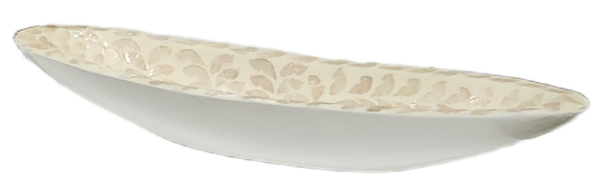 Shell Inlay Wooden Canoe Shaped Dish