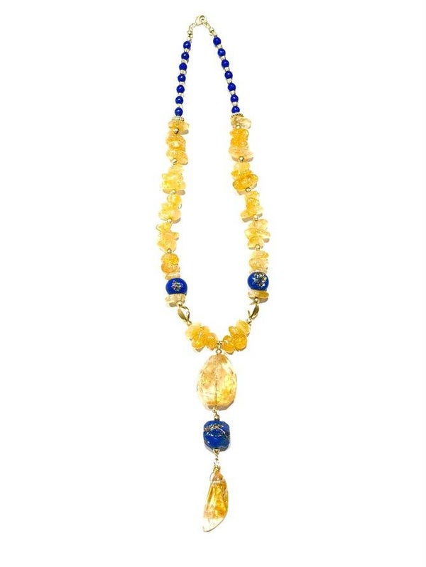 Flaring Sapphire Necklace & Earrings Set