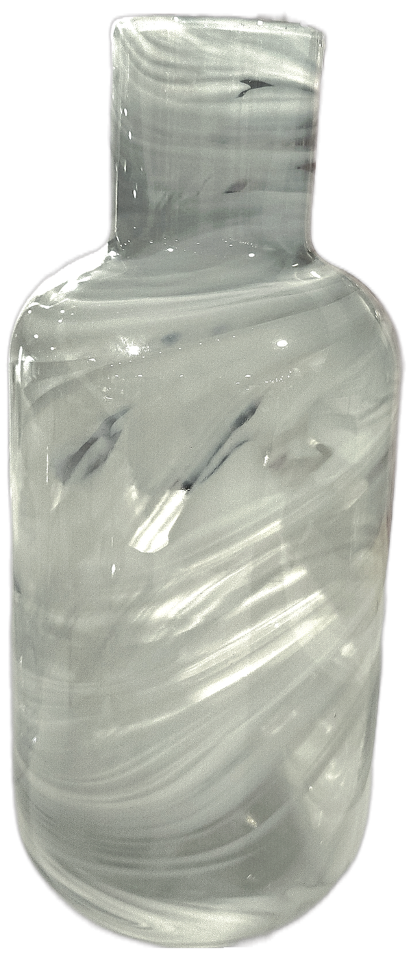 Grey Swirl Decorative Glass Vase