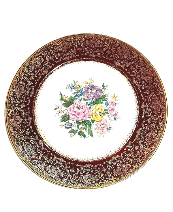 Imperial Salem China Co 23 Karat Gold Trim Plate