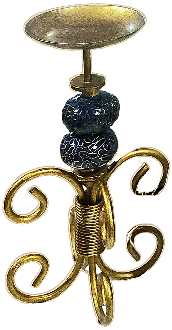 Blue & Gold Mosaic Candle Stand
