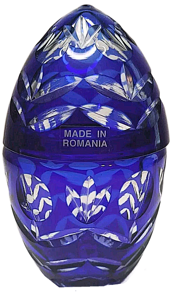 Romania Cobalt Blue Glass Egg