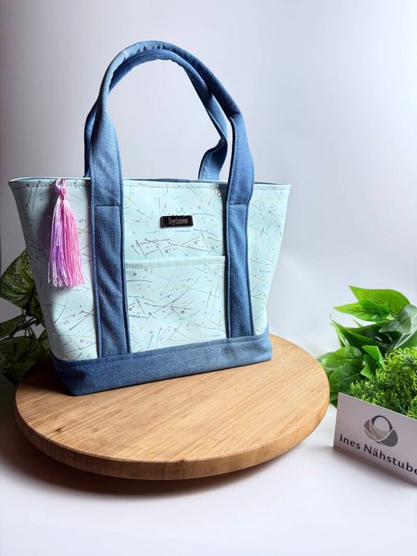 Handtasche hellgrün glitzernd