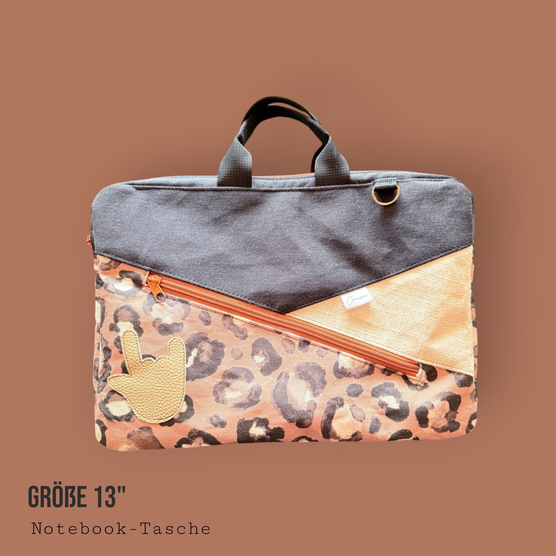 Notebook-Tasche 13" mit Handzeichenlogo silber