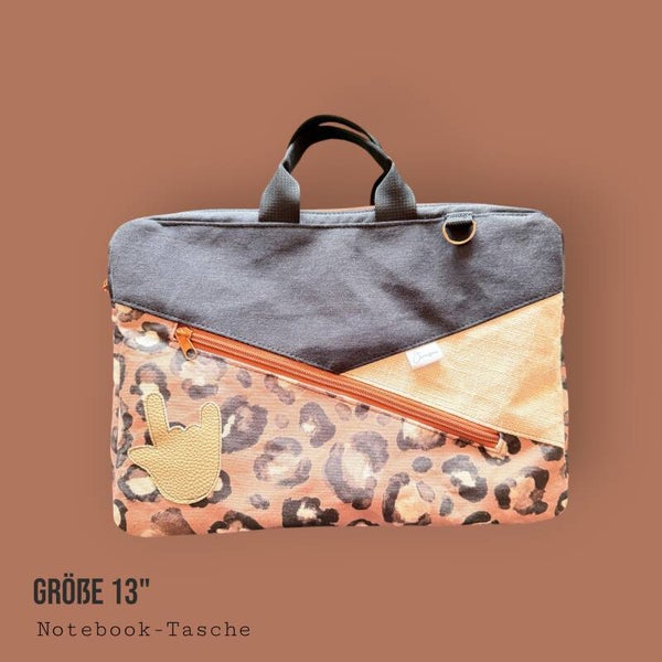 Notebook-Tasche 13" mit Handzeichenlogo silber