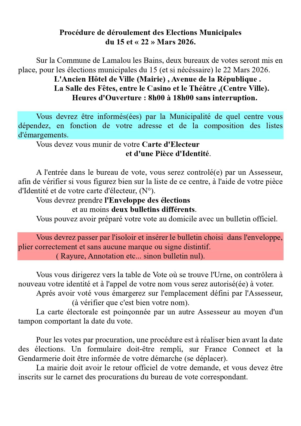 Atout coeur pour lamalou les bains élection municipales 2026 rené Ginieis