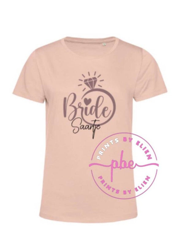 T-shirt Dames - Bride met naam