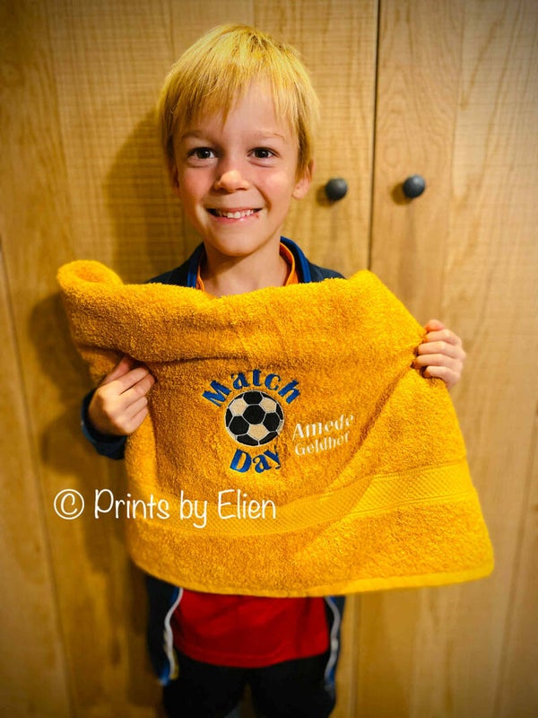 Handdoek - "Match Day" en Naam
