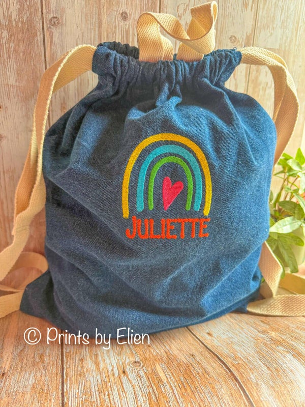 Gymbag Denim Regenboog