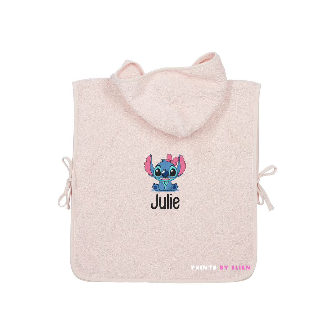 Badponcho met naam - Stitch geborduurd