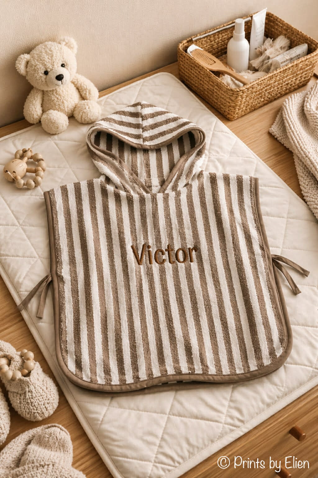 Badponcho Meyco Baby Jacquard met Naam