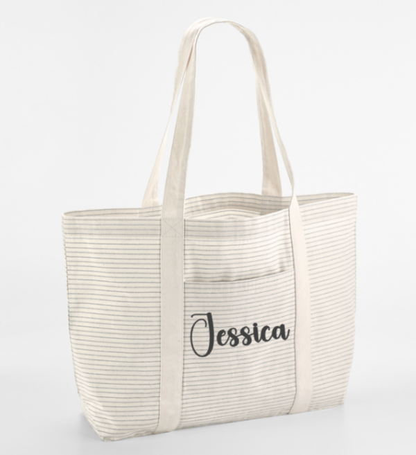 Cotton shopper - fine stripes