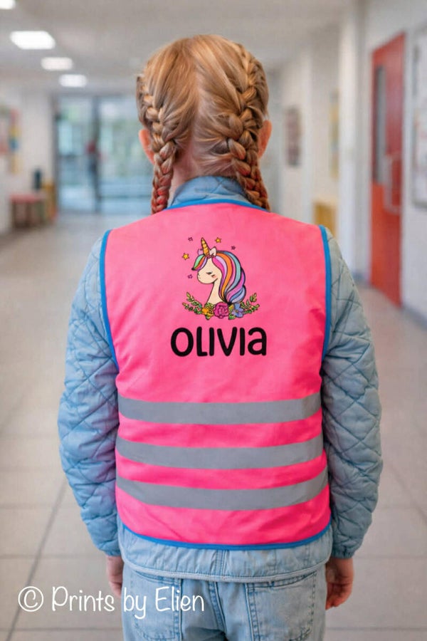 Fluohesje Unicorn met naam