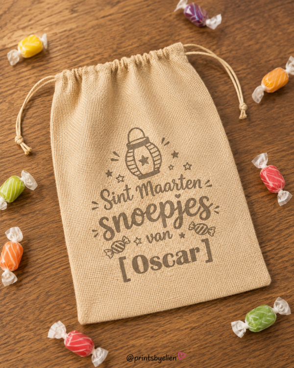 Gepersonaliseerd Sint Maarten snoepzakje met naam