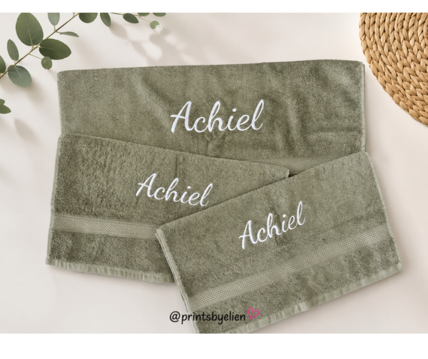 HEMA handdoek set met naam – 3-delige handdoekenset
