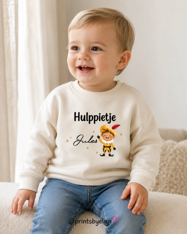 Hulppietje sweater met naam - Baby Sinterklaastrui tot 24 maanden