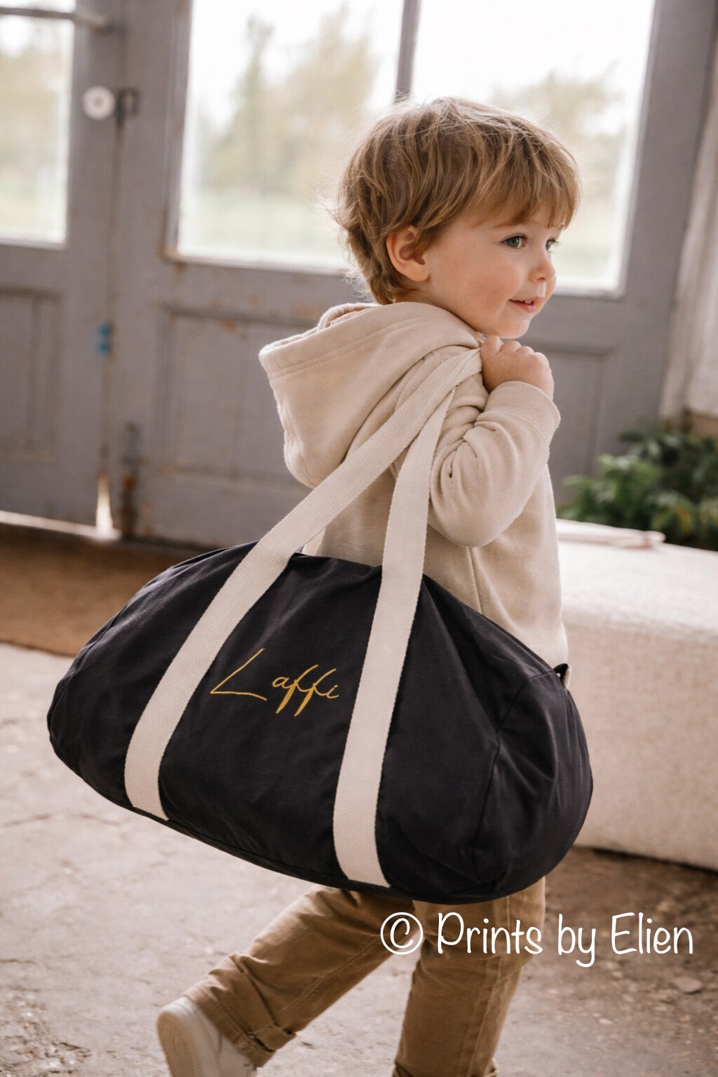 Barrelbag Katoen met naam geborduurd