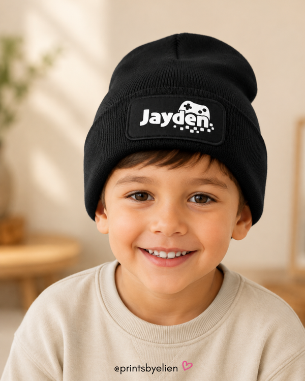 Kindermuts met naam en gamecontroller – Gaming muts