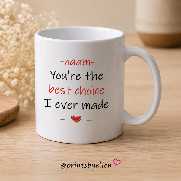 Mok met tekst “You’re the Best” – origineel koffiemok cadeau