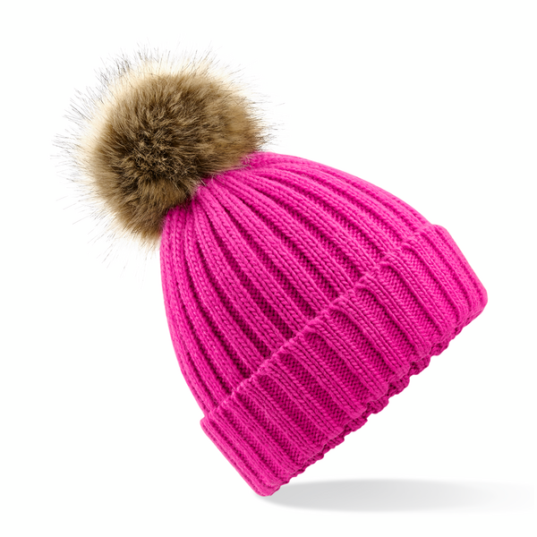 Warm & Stylish: Faux Fur Pop Pom Chunky Beanie