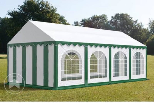 Tente de réception 4x8m blanc/vert