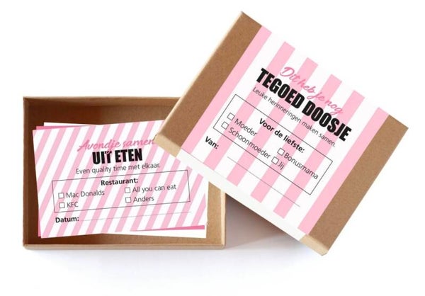 Tegoed Doosje 10 st.