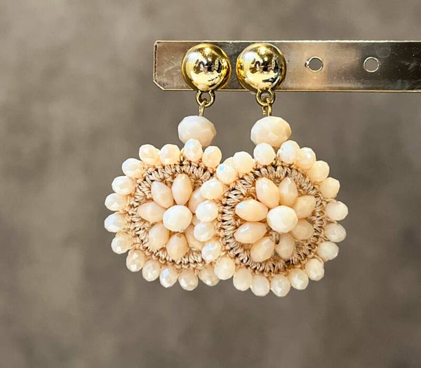 Oorhangers Bloem Licht roze | zalm/ Gold