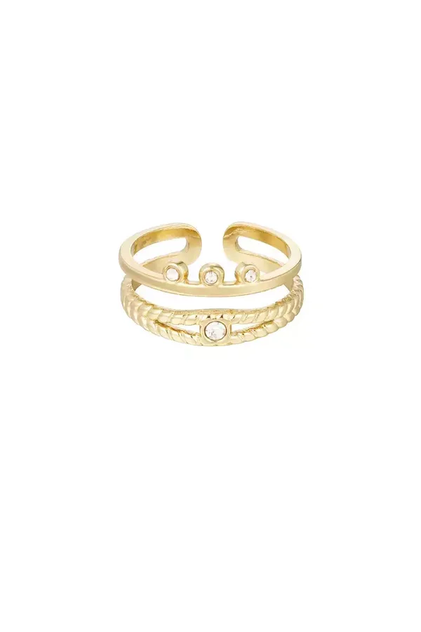 Ring sierlijk met steentjes - Gold - ONE SIZE