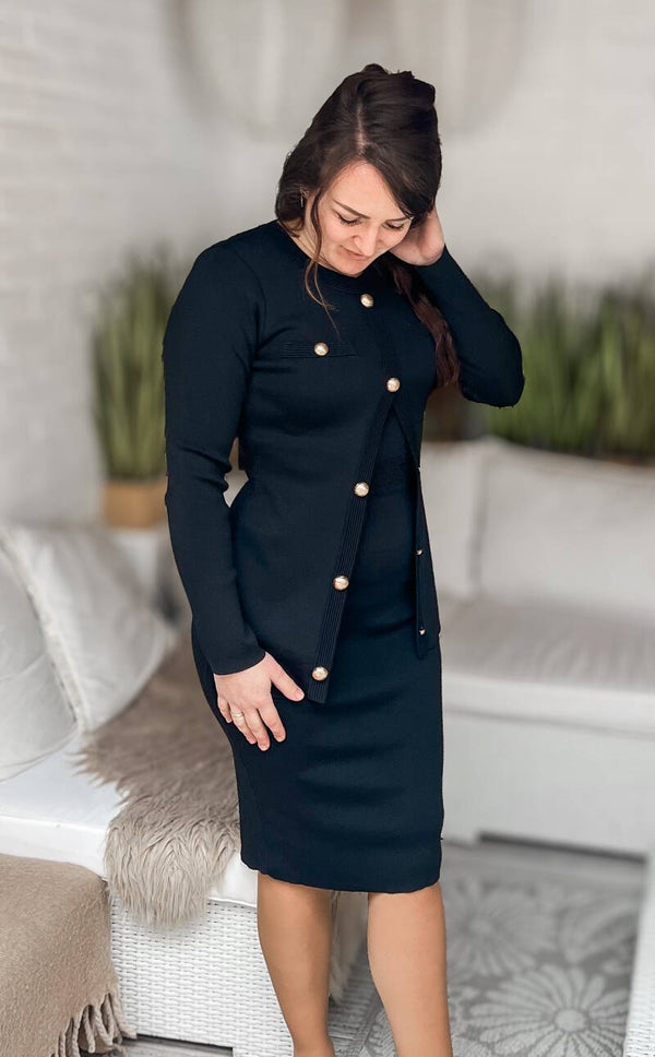 Jurk Zwart | Long with Gold