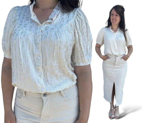 Blouse Bibi | Off-White Gold